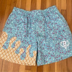 Baseball Lifestyle 101 - Blue Ice Cream Print Shorts